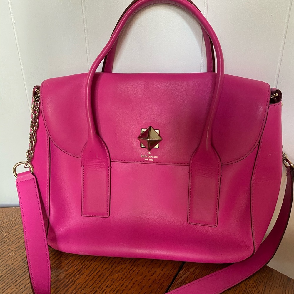 Pink Kate Spade purse with Floral inside